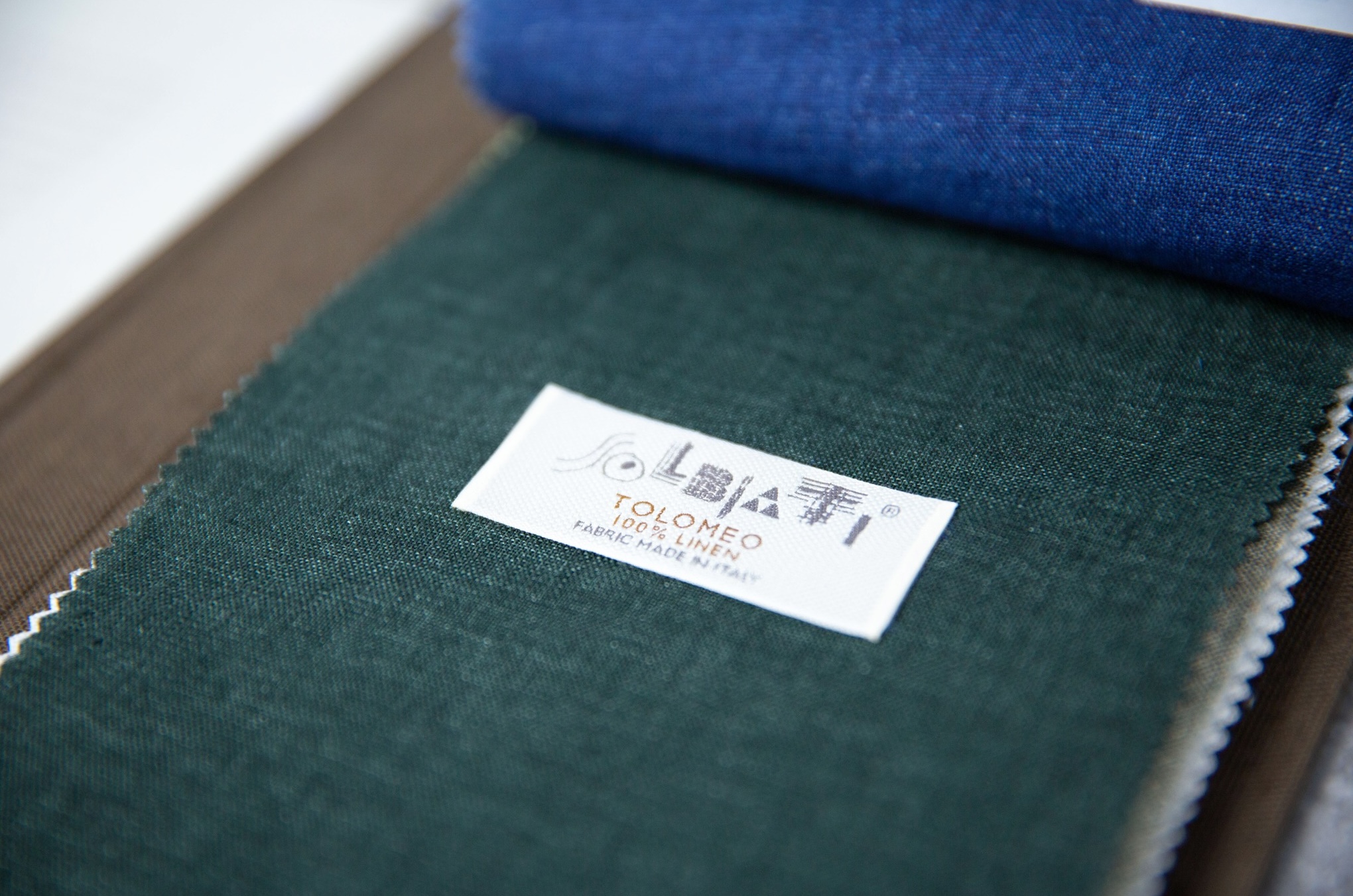 Solbiati Tolomeo 系列標籤，註明 100% LINEN MADE IN ITALY